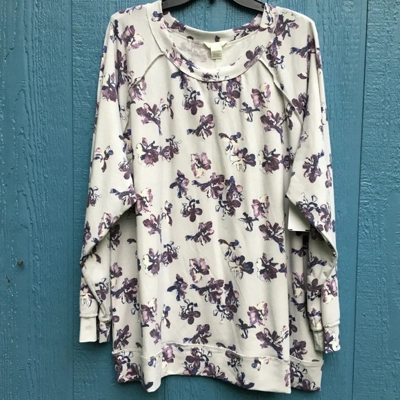 NWT Caslon Long Sleeve Floral Top Plus Size 2X - Picture 3 of 7